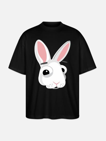 Bunny Head Bunny Funny - Stanley/Stella Oversized Unisex Organic T-shirt Blaster 2.0 - black