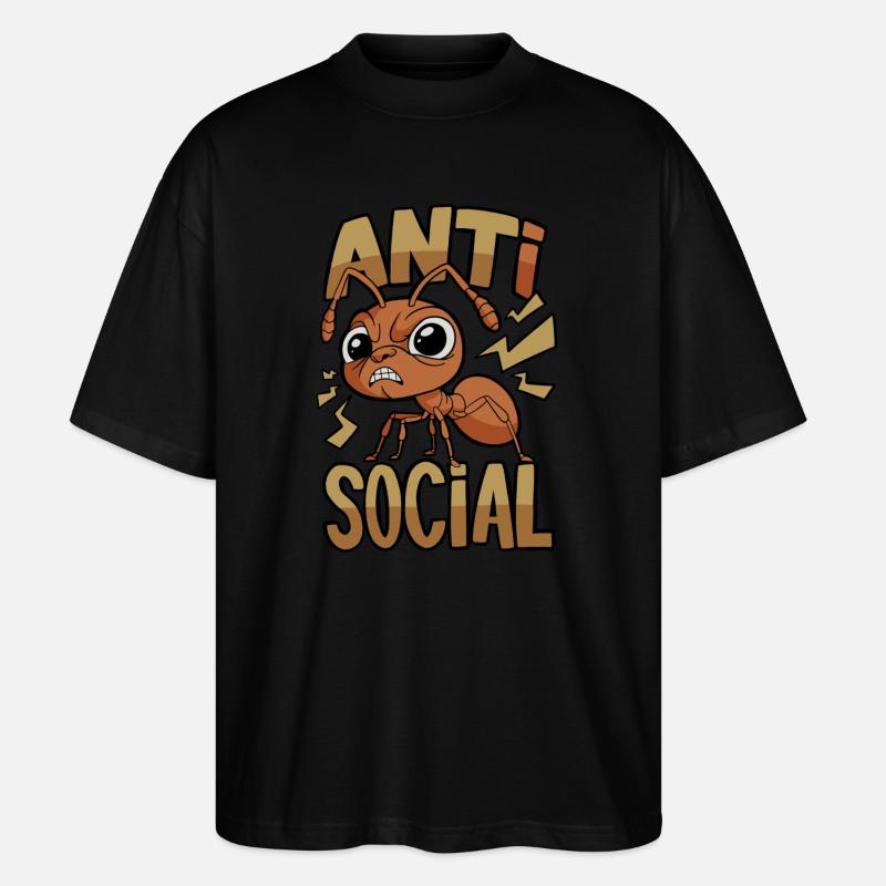 Fourmi antisociale - T-shirt bio Blaster 2.0 coupe oversize Stanley/Stella Unisexe - noir