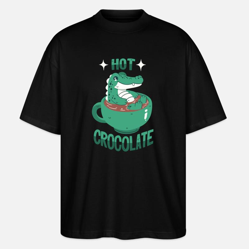 Crocodile in cocoa - Stanley/Stella Oversized Unisex Organic T-shirt Blaster 2.0 - black