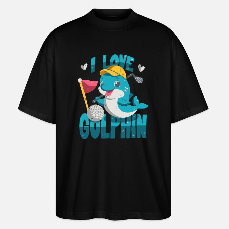 I Love Golphin - Stanley/Stella Oversized Unisex Bio T-Shirt Blaster 2.0 - Schwarz