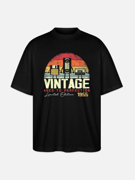 Cadeau Millésime 1955 - T-shirt bio Blaster 2.0 coupe oversize Stanley/Stella Unisexe - noir