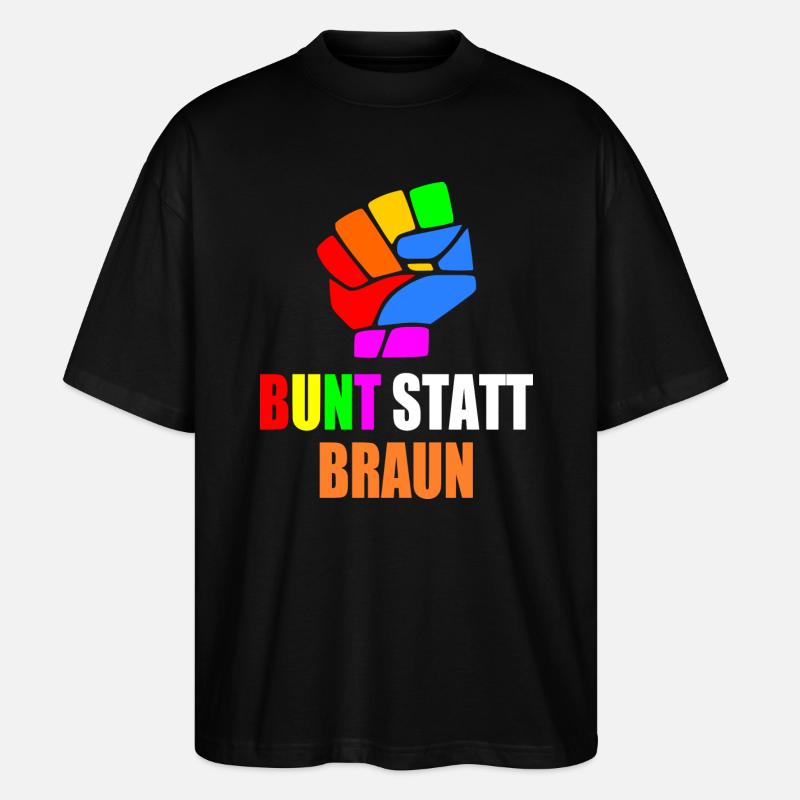 bunt statt braun - Stanley/Stella Oversized Unisex Bio T-Shirt Blaster 2.0 - Schwarz