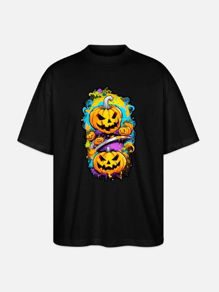 Halloween Pumpkin Head - Stanley/Stella Oversized Unisex Organic T-shirt Blaster 2.0 - black