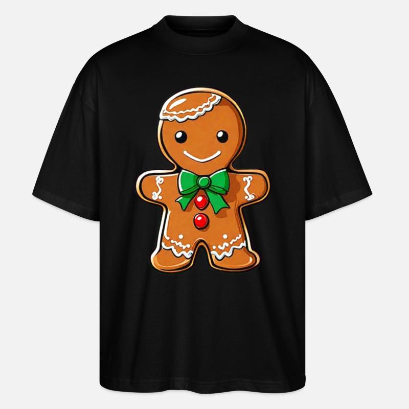 Niedlicher Lebkuchenmann - Stanley/Stella Oversized Unisex Bio T-Shirt Blaster 2.0 - Schwarz