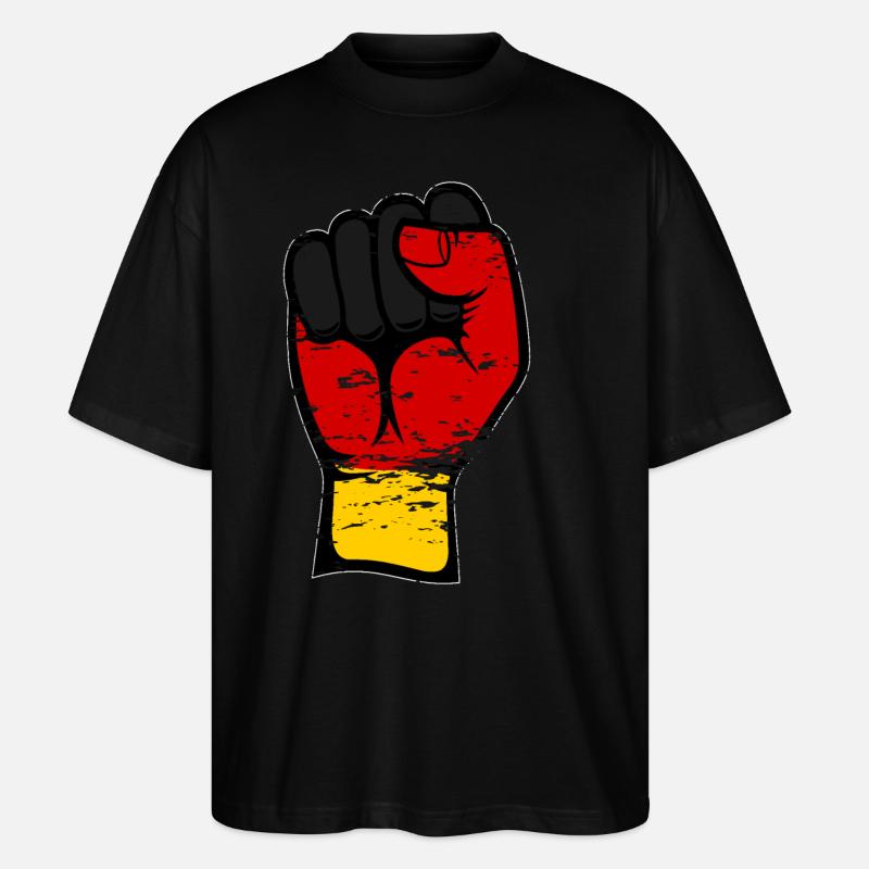 Deutschland Flagge Faust used - Stanley/Stella Oversized Unisex Bio T-Shirt Blaster 2.0 - Schwarz