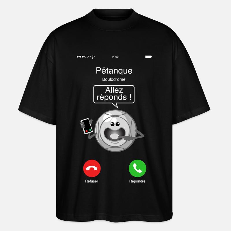 Petanque Anruf - Stanley/Stella Oversized Unisex Bio T-Shirt Blaster 2.0 - Schwarz