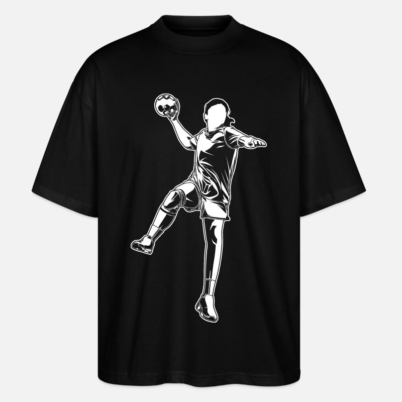 Weiblicher Handballer - Stanley/Stella Oversized Unisex Bio T-Shirt Blaster 2.0 - Schwarz