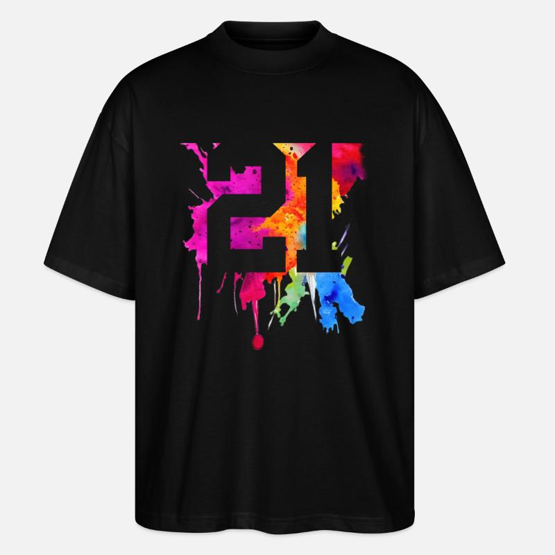 21 ANS 21E ANNIVERSAIRE - T-shirt bio Blaster 2.0 coupe oversize Stanley/Stella Unisexe - noir