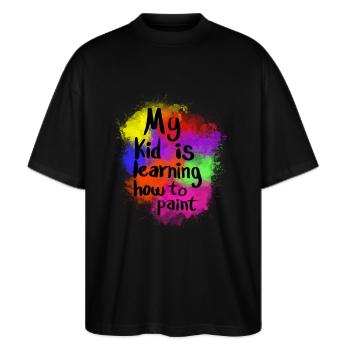 paint - Stanley/Stella Oversized Unisex Organic T-shirt Blaster 2.0 - black - Front - Alina (178cm) & Michal (187cm)