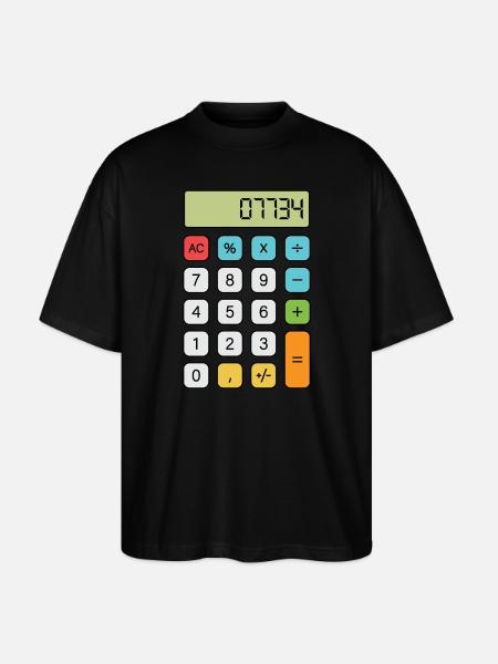 Hello Calculator - Stanley/Stella Oversized Unisex Organic T-shirt Blaster 2.0 - black