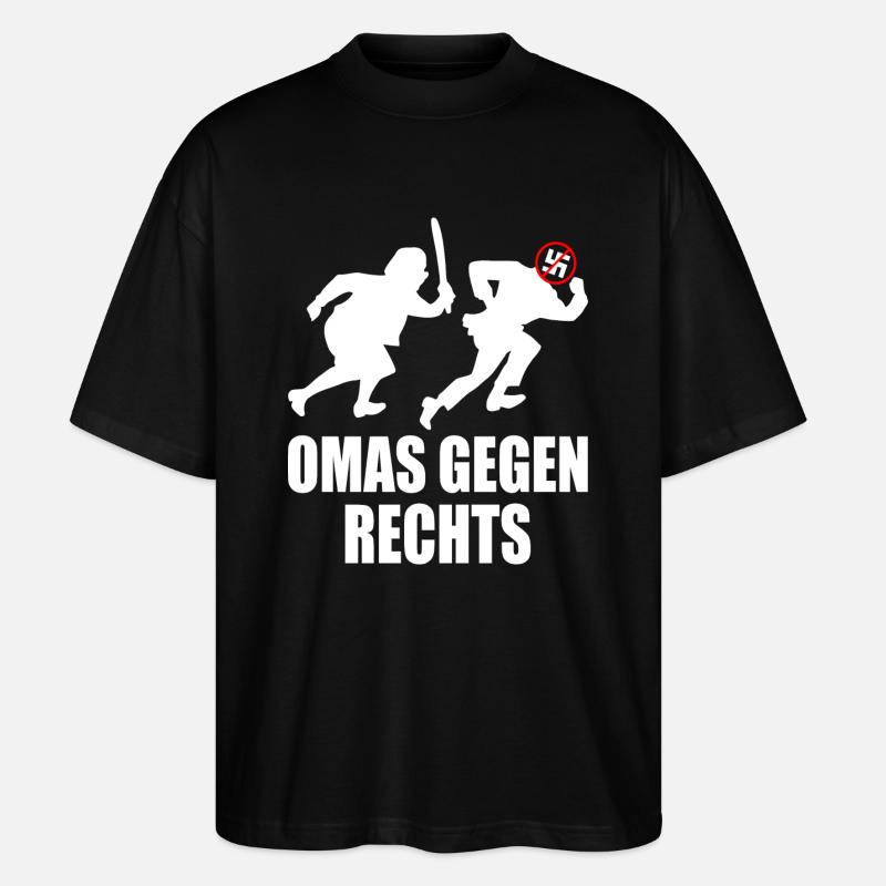 Omas gegen rechts - Stanley/Stella Oversized Unisex Bio T-Shirt Blaster 2.0 - Schwarz