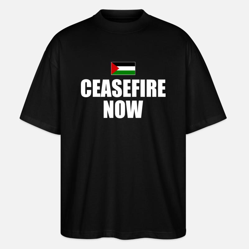 ceasefire now - Stanley/Stella Oversized Unisex Organic T-shirt Blaster 2.0 - black
