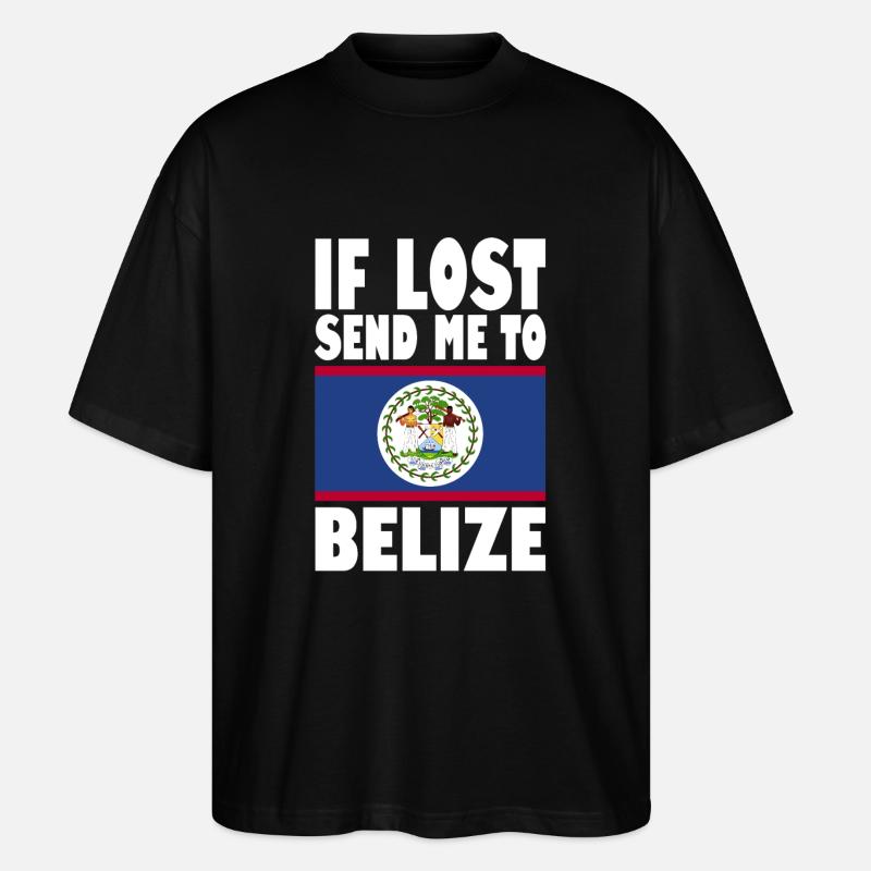 Belize Flagge Spruch - Stanley/Stella Oversized Unisex Bio T-Shirt Blaster 2.0 - Schwarz