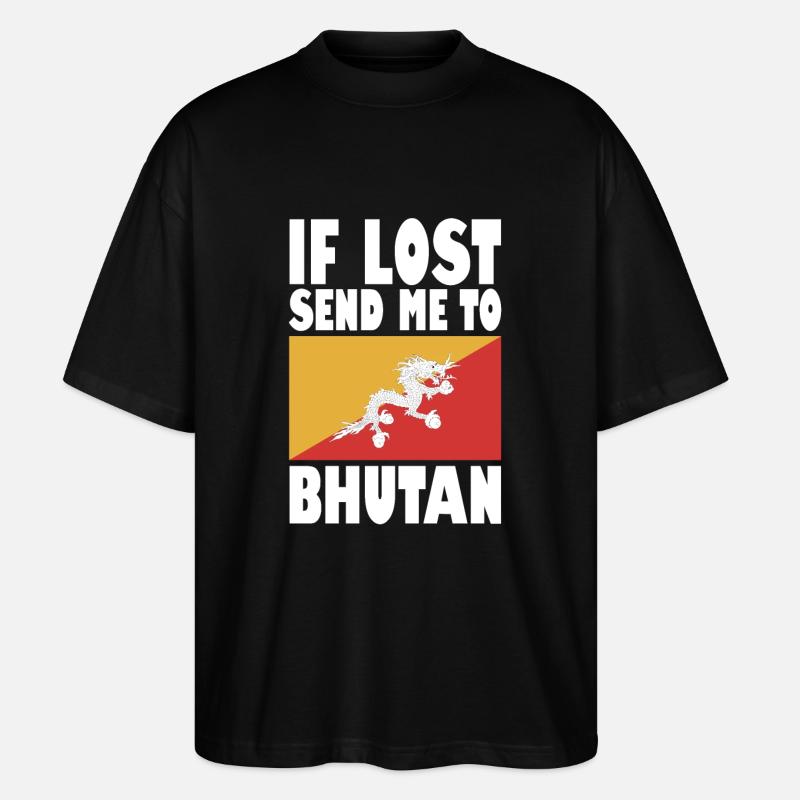 Drapeau du Bhoutan Disant - T-shirt bio Blaster 2.0 coupe oversize Stanley/Stella Unisexe - noir