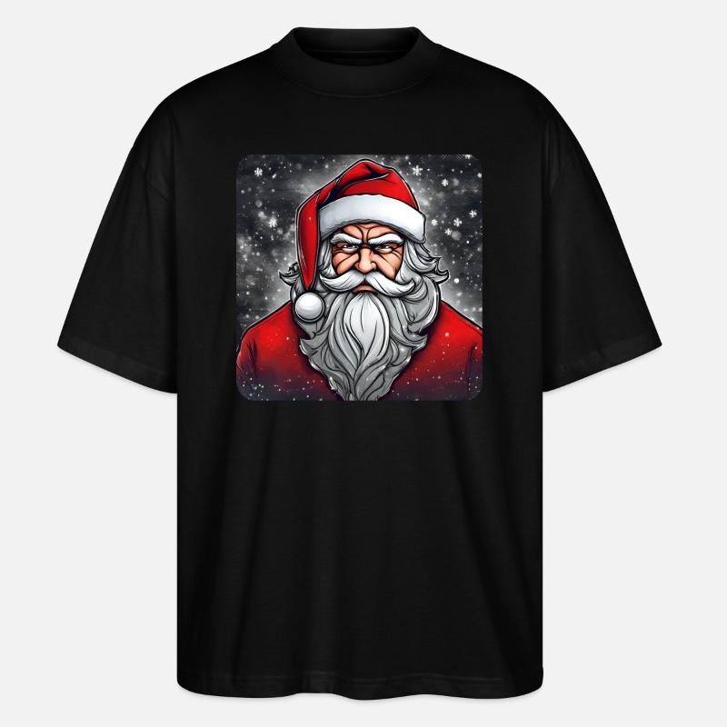 Grimmiger Weihnachtsmann - Stanley/Stella Oversized Unisex Bio T-Shirt Blaster 2.0 - Schwarz