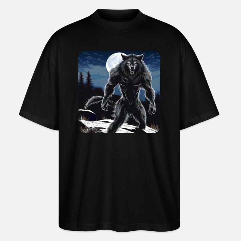 Unheimlicher Werwolf - Stanley/Stella Oversized Unisex Bio T-Shirt Blaster 2.0 - Schwarz