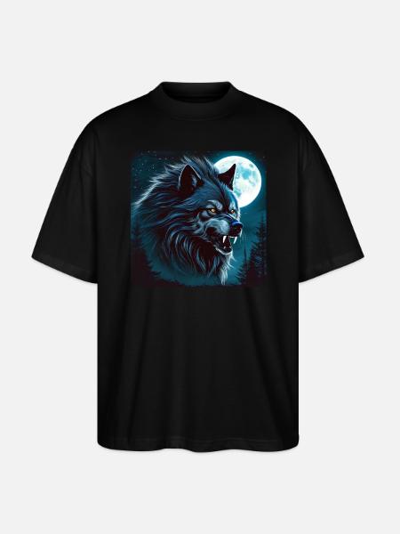 Big Bad Wild Wolf - Stanley/Stella Oversized Unisex Organic T-shirt Blaster 2.0 - black