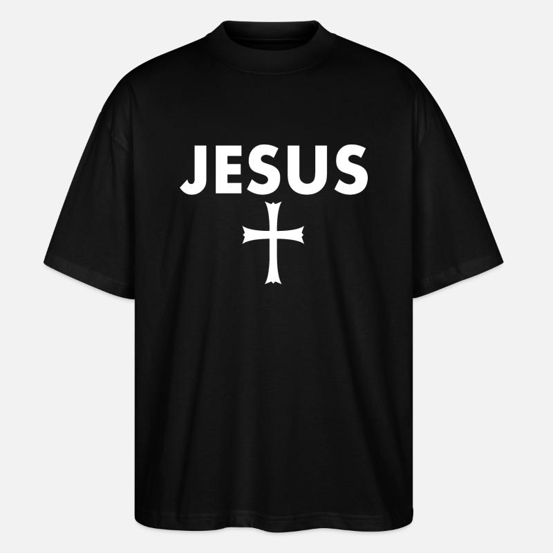 Jesus kreuz - Stanley/Stella Oversized Unisex Bio T-Shirt Blaster 2.0 - Schwarz