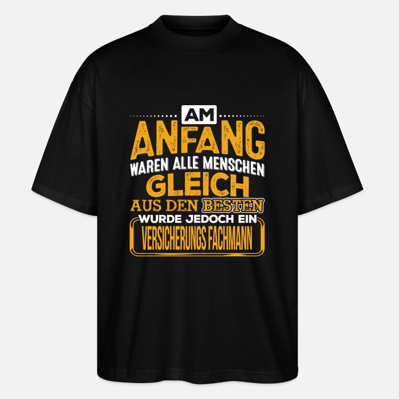 VERSICHERUNGS-FACHMANN - Der Beste - Stanley/Stella Oversized Unisex Bio T-Shirt Blaster 2.0 - Schwarz