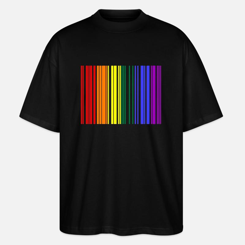 Rainbow Barcode - Stanley/Stella Oversized Unisex Organic T-shirt Blaster 2.0 - black
