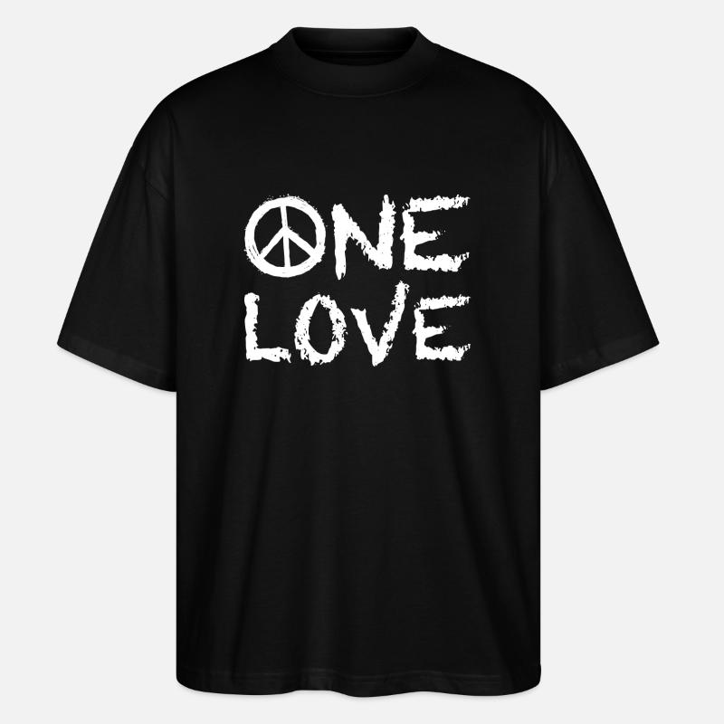 One Love Peace - Stanley/Stella Oversized Unisex Organic T-shirt Blaster 2.0 - black