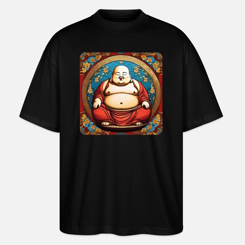 Dicker süßer Buddha - Stanley/Stella Oversized Unisex Bio T-Shirt Blaster 2.0 - Schwarz
