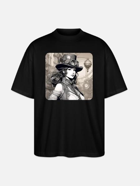 Fille Steampunk Cool - T-shirt bio Blaster 2.0 coupe oversize Stanley/Stella Unisexe - noir