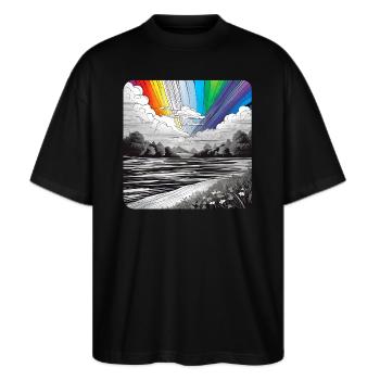 Arc-en-ciel dans la nature et la nature sauvage - T-shirt bio Blaster 2.0 coupe oversize Stanley/Stella Unisexe - noir - Devant - Alina (178cm) & Michal (187cm)