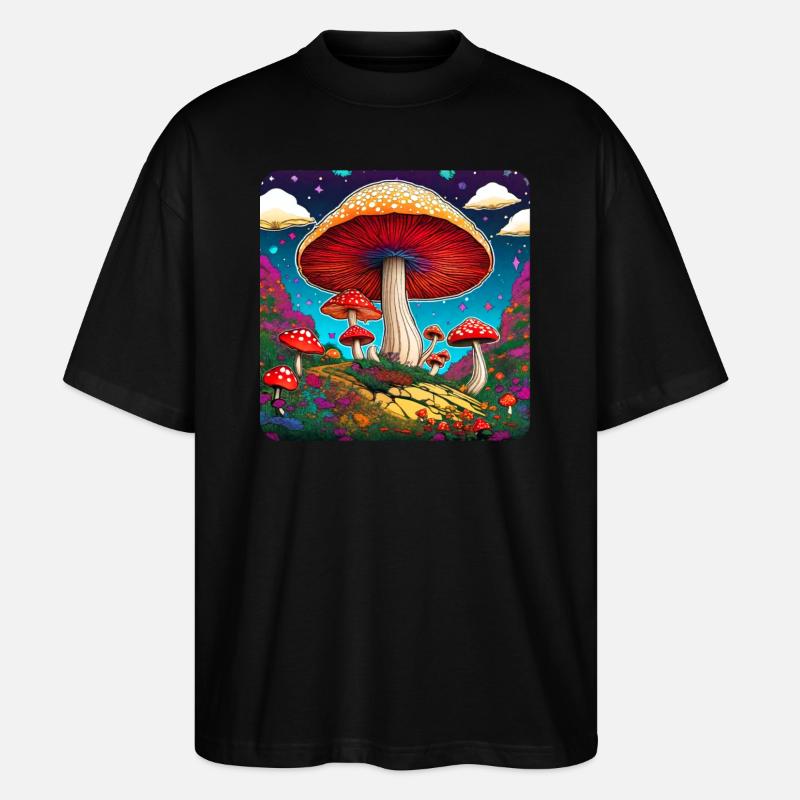 Cool toadstools - Stanley/Stella Oversized Unisex Organic T-shirt Blaster 2.0 - black