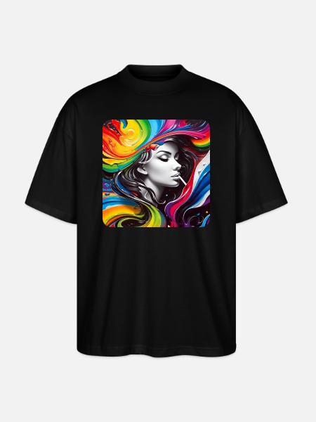 Cool Graffiti Woman - Stanley/Stella Oversized Unisex Organic T-shirt Blaster 2.0 - black