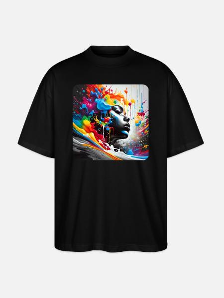 Woman in graffiti style - Stanley/Stella Oversized Unisex Organic T-shirt Blaster 2.0 - black