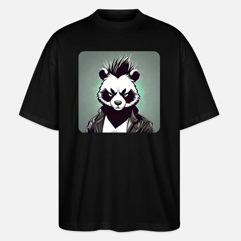 Cool Punk Panda Ours - T-shirt bio Blaster 2.0 coupe oversize Stanley/Stella Unisexe - noir