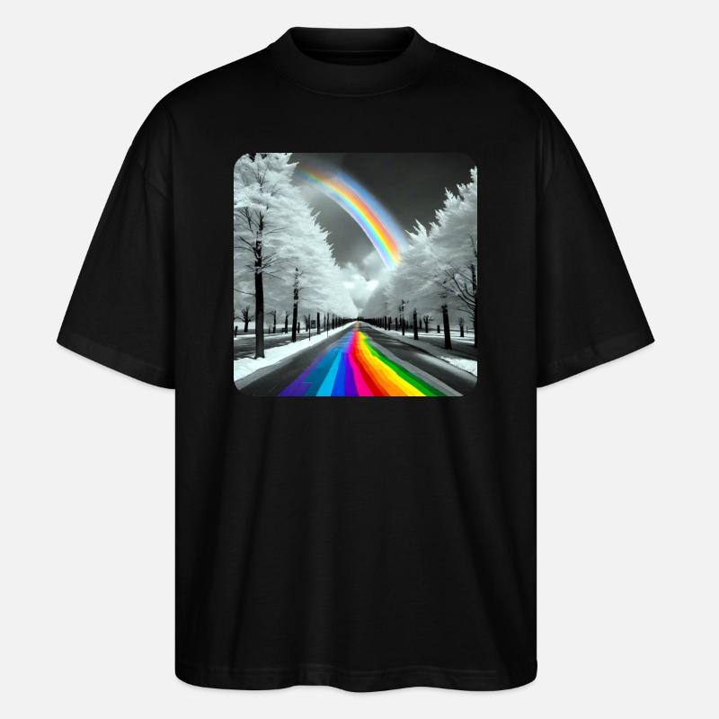Regenbogen in der Stadt - Stanley/Stella Oversized Unisex Bio T-Shirt Blaster 2.0 - Schwarz