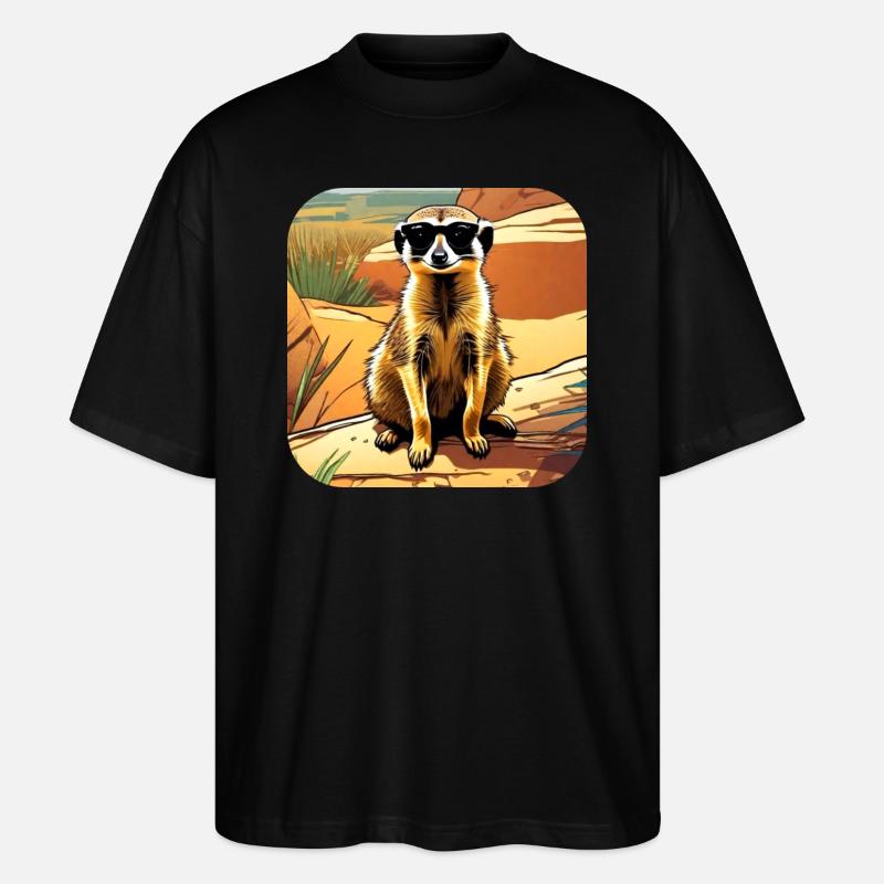 Suricate mignon - T-shirt bio Blaster 2.0 coupe oversize Stanley/Stella Unisexe - noir