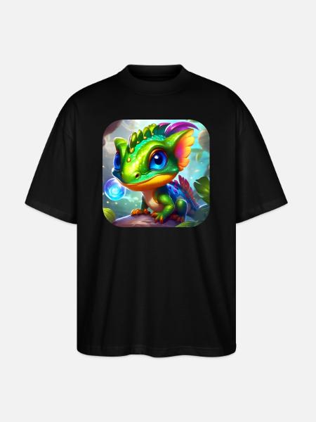 Cute little lizard - Stanley/Stella Oversized Unisex Organic T-shirt Blaster 2.0 - black