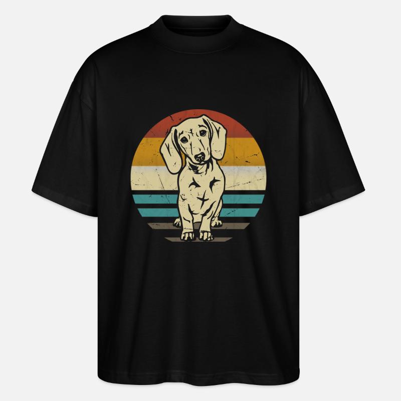 Dackel Hund retro - Stanley/Stella Oversized Unisex Bio T-Shirt Blaster 2.0 - Schwarz