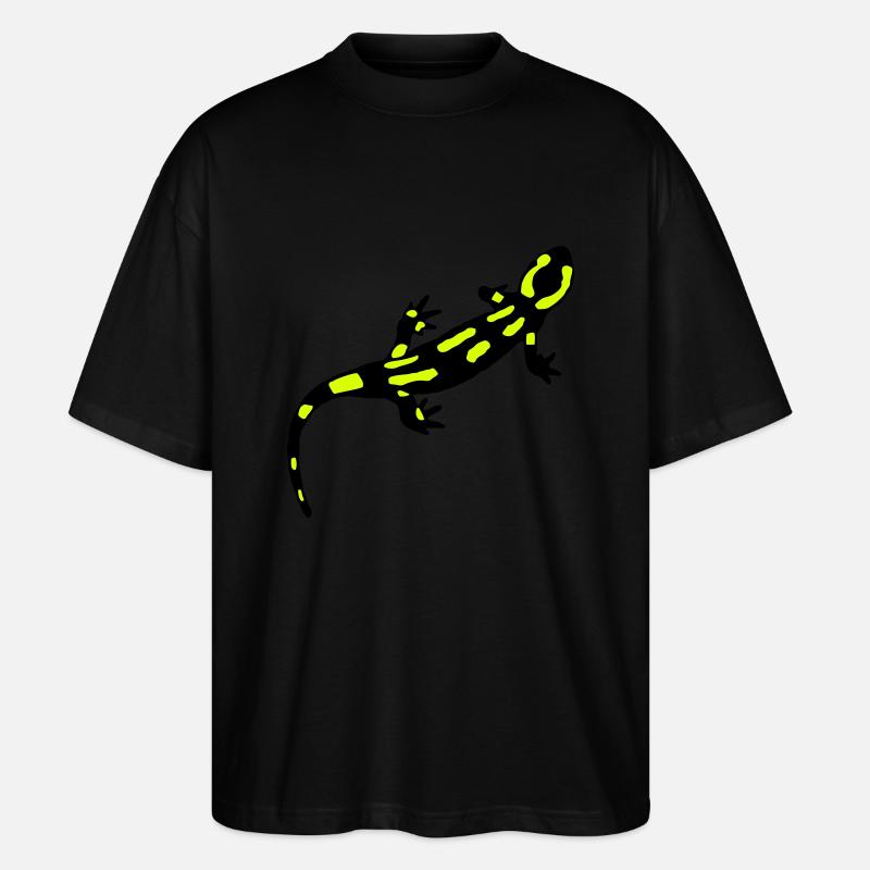 Feuersalamander (gebändert) - Stanley/Stella Oversized Unisex Bio T-Shirt Blaster 2.0 - Schwarz