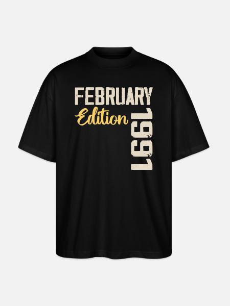 Februari 1991 Verjaardag Februari 1991 Retro - Stanley/Stella Uniseks oversized bio T-shirt Blaster 2.0 - zwart