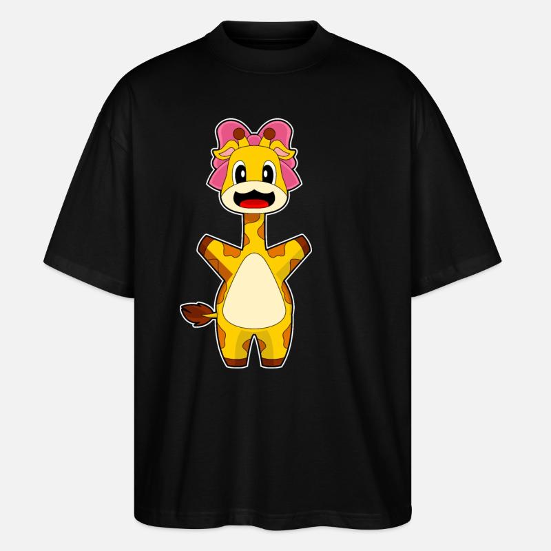 Giraffe Bow - Stanley/Stella Oversized Unisex Organic T-shirt Blaster 2.0 - black