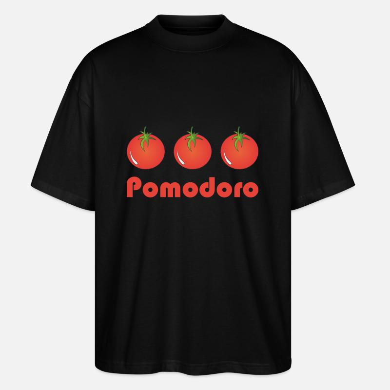 Pomodoro et trois tomates - T-shirt bio Blaster 2.0 coupe oversize Stanley/Stella Unisexe - noir