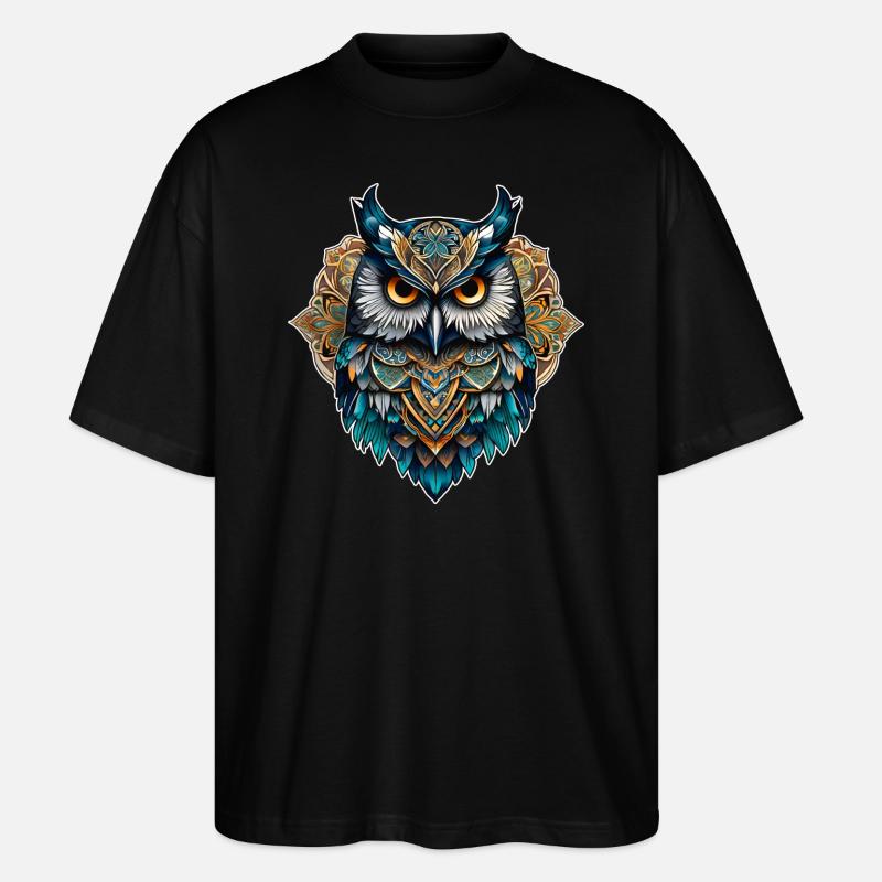 Coole Steampunk Eule - Stanley/Stella Oversized Unisex Bio T-Shirt Blaster 2.0 - Schwarz