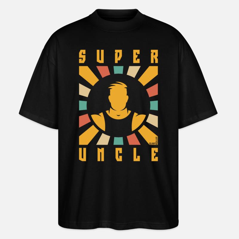 Super Uncle (Rays / 4C) - Stanley/Stella Oversized Unisex Organic T-shirt Blaster 2.0 - black