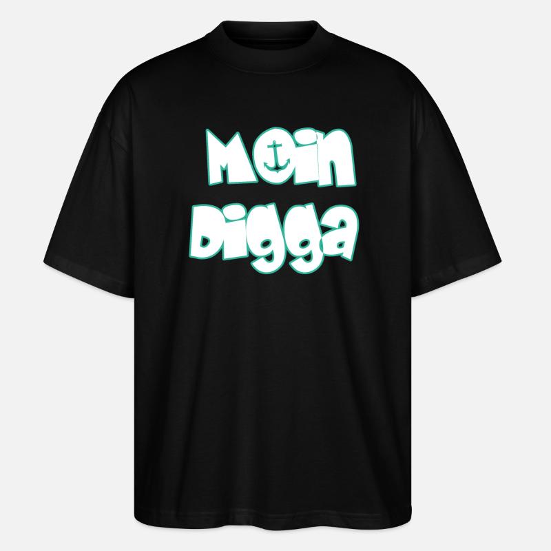 Moin Digga - Stanley/Stella Oversized Unisex Bio T-Shirt Blaster 2.0 - Schwarz
