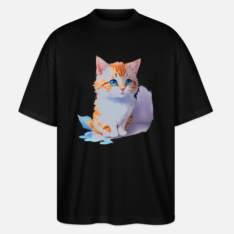 süße Katze - Stanley/Stella Oversized Unisex Bio T-Shirt Blaster 2.0 - Schwarz
