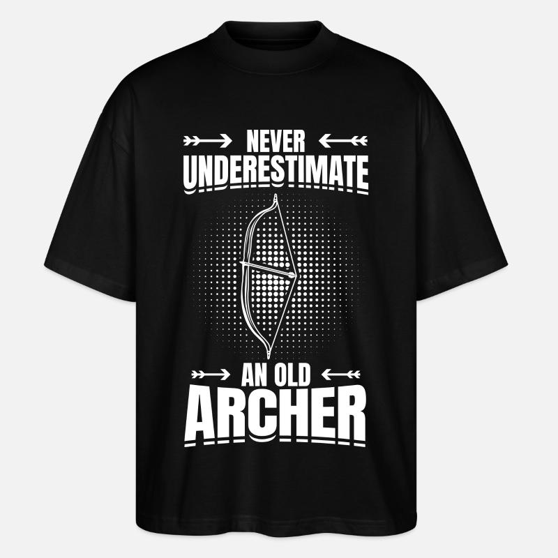 Never Underestimate An Old Archer - Stanley/Stella Oversized Unisex Bio T-Shirt Blaster 2.0 - Schwarz
