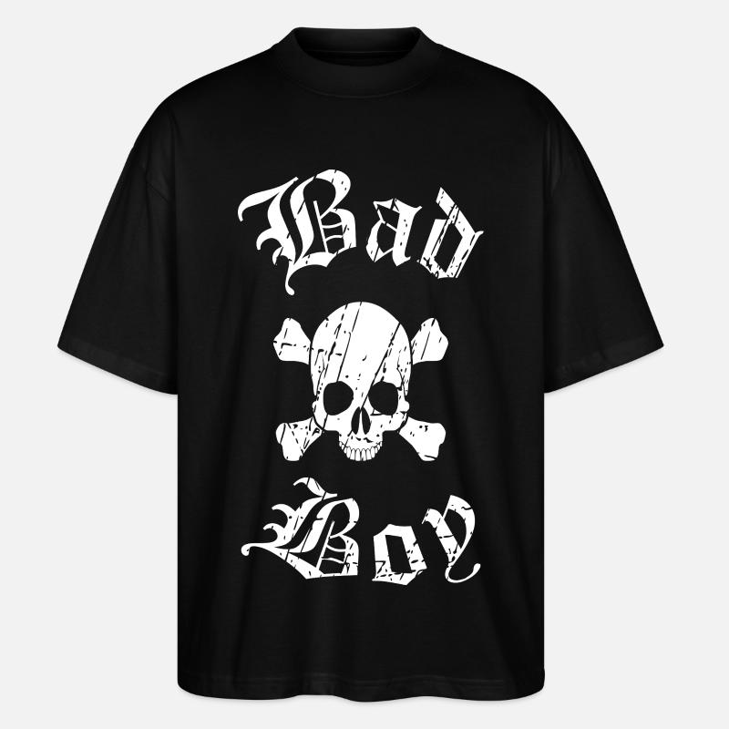 Schädel Tattoo Design - Stanley/Stella Oversized Unisex Bio T-Shirt Blaster 2.0 - Schwarz