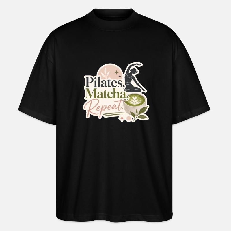Pilates - Matcha - Répéter - T-shirt bio Blaster 2.0 coupe oversize Stanley/Stella Unisexe - noir