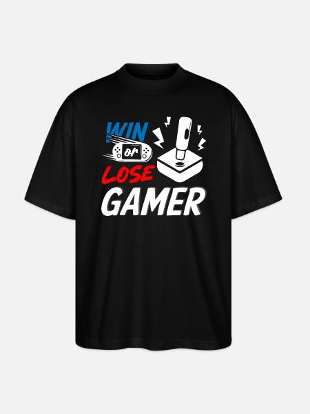 Win or Lose Gamer - Stanley/Stella Oversized Unisex Organic T-shirt Blaster 2.0 - black