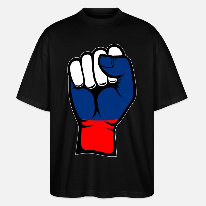 Russland Flagge Faust - Stanley/Stella Oversized Unisex Bio T-Shirt Blaster 2.0 - Schwarz