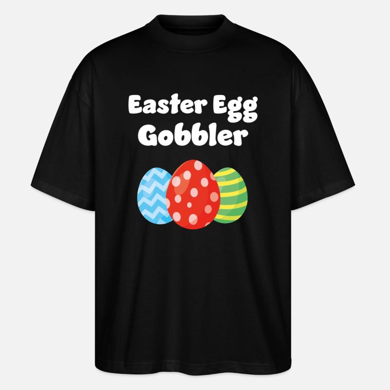 Easter Egg Gobbler - Stanley/Stella Oversized Unisex Organic T-shirt Blaster 2.0 - black